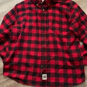 Mens Real Work Wear Buffalo Plaid XL Flannel Shirt